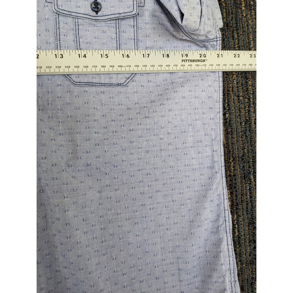 7 Diamonds Button Up Shirt Mens Large Long Sleeve Double Front Pocket Geometric - Picture 5 of 10